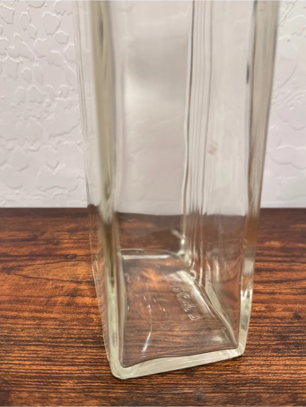 Vintage Seagrams Whiskey Clear Glass Decanter Ribbed Detail Clear Bar Cart MCM